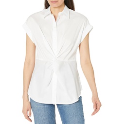 LAUREN Ralph Lauren Twist-Front Cotton Short Sleeve Shirt