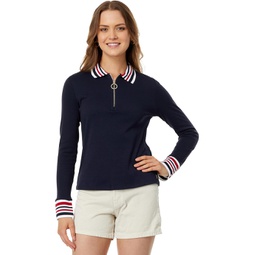 Womens Tommy Hilfiger Long Sleeve 1/4 Zip Polo