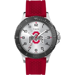 Timex Tribute Mens Collegiate Gamer 42mm Watch  Ohio State Buckeyes with Red Silicone Strap