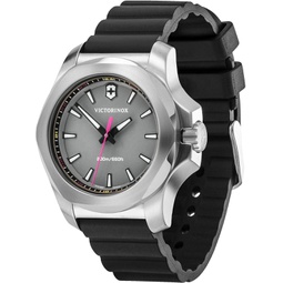 Victorinox I.N.O.X. V Analog Quartz Watch with Grey Dial and Black Rubber Strap
