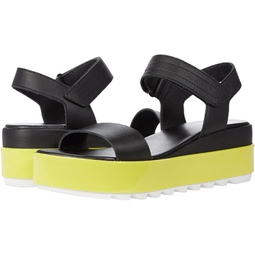 Sorel Cameron Flatform Sandals for Women - EVA Footbed with Jute-Wrapped Platform, Beautiful, and Elegant Design Black/Bolt 11 B - Medium