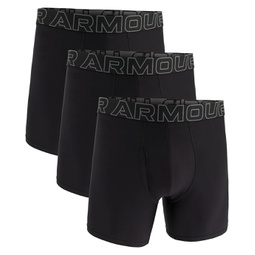 Mens Under Armour 3-Pack Performance Tech Solid 6 Boxer Briefs