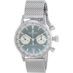 Hamilton Watch American Classic Intra-Matic Auto Chrono 40mm Case, Green Dial, Silver Stainless Steel Bracelet (Model: H38416160)