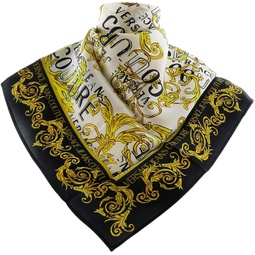 Versace Jeans Couture White/Gold Signature Baroque Print Square Scarf for womens
