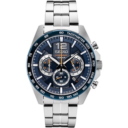 SEIKO Mens Silver Tone Stainless Steel Chronograph Watch