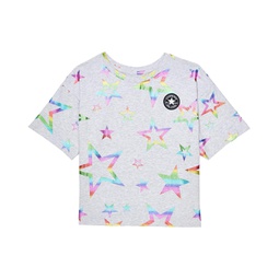 Converse Kids All Over Foil Stars Print Boxy T-Shirt (Big Kids)