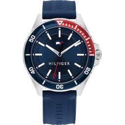 Tommy Hilfiger Mens Stainless Steel & Multicolor Aluminum Case and Silicone Strap Watch, Color: Blue (Model: 1792009)