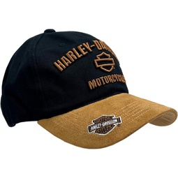 Harley-Davidson Mens H-D Motorcycles Logo Baseball Cap, Black/Brown