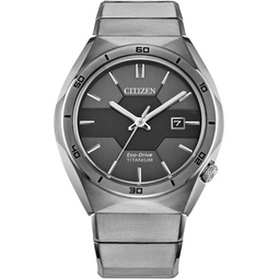 Citizen Mens Eco-Drive Sport Luxury Armor Watch in Super Titanium, Black Dial (Model: AW1660-51H)
