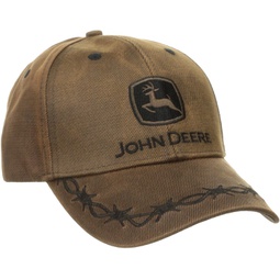 John Deere Mens Waxed Cott0n Embroidered Logo Cap