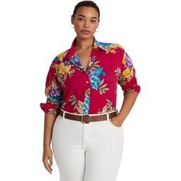 LAUREN Ralph Lauren Plus Size Floral Cotton Voile Shirt