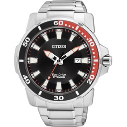 Citizen Sport Titanium Eco Drive AW1221-51E Mens Wristwatch, Black/Multicoloured, Bracelet