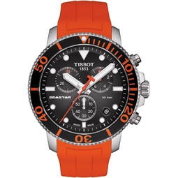Tissot mens Seastar 660/1000 Stainless Steel Casual Watch Orange T1204171705101
