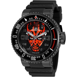 Invicta Mens Star Wars Stainless Steel Quartz Watch with Silicone Strap, Black, 29.8 (Model: 27670)