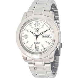 SEIKO Mens SNKE57 Stainless Steel Analog with White Dial Watch