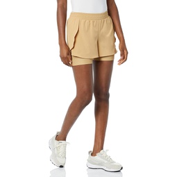 Amazon Essentials Womens Stretch Woven Double Layered Running Short