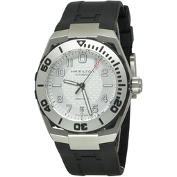 Hamilton H78615355 Mens Khaki Navy Automatic Black Rubber Silver-Tone Dial Watch