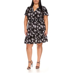 MICHAEL Michael Kors Plus Size Botanical Short Sleeve Wrap Dress
