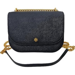 Tory Burch 147214 Emerson Black With Gold Hardware Leather Womens Adjustable Shoulder Bag