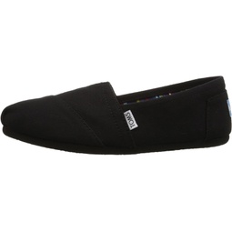 TOMS Mens Classic Canvas Slip On Casual Loafer Shoe, Black/Black, US