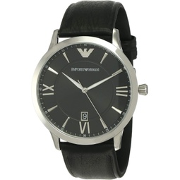 Emporio Armani Mens Giovanni Watch, 43mm, Silver/Black, One Size