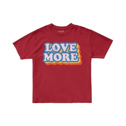 The Original Retro Brand Kids 100% Cotton Love More, Valentines Crew Neck Tee (Toddler)