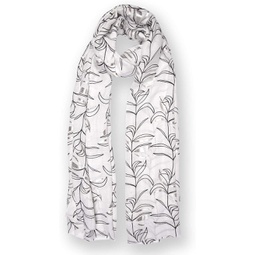 KATIE LOXTON Metallic Foil Womens One Size Fits Most Fashion Scarf White Flower Print