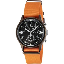 Timex MK1 Aluminum Chronograph 40 mm Orange Strap Watch TW2T10600