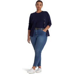 Womens LAUREN Ralph Lauren Plus Size Mid-Rise Straight Ankle Jeans