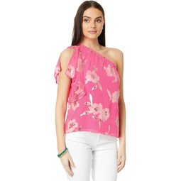 Lilly Pulitzer Sarahleigh One Shoulder Silk Blend Top