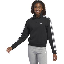Womens adidas Essentials 3-Stripes French Terry 1/4 Zip