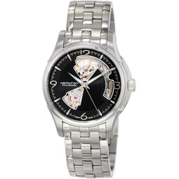 Hamilton Watch Jazzmaster Open Heart Swiss Automatic Watch 40mm Case, Black Dial, Stainless Steel Bracelet (Model: H32565135)
