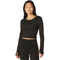 Womens Beyond Yoga Featherweight Sunrise Cropped Pullover