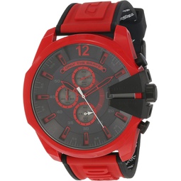 Diesel Mega Chief Chronograph Red Silicone Watch Multi One Size