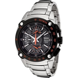 Seiko Mens SPC039 Sportura Flyback Chronograph Grey Dial Stainless Steel Watch