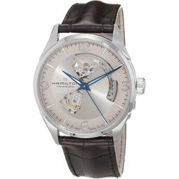 Hamilton Watch Jazzmaster Open Heart Swiss Automatic Watch 42mm Case, Beige Dial, Brown Leather Strap (Model: H32705521)