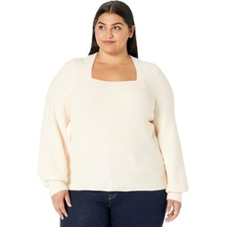 Womens Madewell Plus Kevin Square Neck Rib Pullover