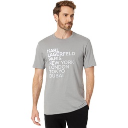Mens Karl Lagerfeld Paris Short Sleeve T-Shirt with Karl Cities