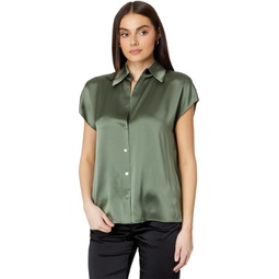 Vince Cap Sleeve Ruched Back Blouse