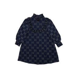 Gucci Kids Double G Jersey Long Sleeve Dress (Little Kids/Big Kids)