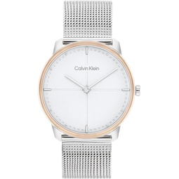 Calvin Klein Unisex Quartz Stainless Steel Case and Mesh Bracelet Watch, Color: Silver (Model: 25200157)
