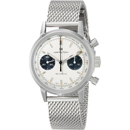 Hamilton Watch American Classic Intra-Matic Mechanical Chronograph H Watch 40mm Case, White Dial, Silver Stainless Steel Bracelet (Model: H38429110)