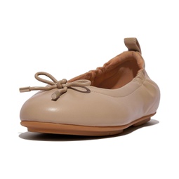Womens FitFlop Allegro Bow Leather Ballerinas