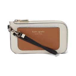 Kate Spade New York Ava Colorblocked Pebbled Leather Coin Card Case Wristlet