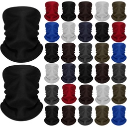 Winter Neck Warmers Fleece Neck Gaiter Face Mask Set Windproof Balaclava Scarf for Homeless Skiing Cycling Running, 8 Colors