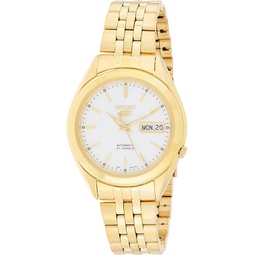 SEIKO Mens SNKL26 Gold Plated Stainless Steel Analog with White Dial Watch