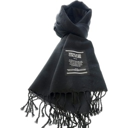 Versace Jeans Couture Black Signature Label Fringe Fashion Scarf for Womens
