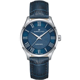 Hamilton Jazzmaster Automatic Blue Dial Leather Strap Mens Watch H42535640