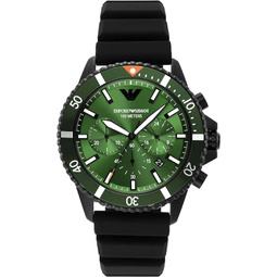 Emporio Armani Chronograph Black Silicone Watch (Model: AR11463)
