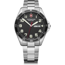Victorinox Mens Fieldforce Analog Quartz Watch with Stainless Steel Strap, Metallic, 21 (Model: 241849)